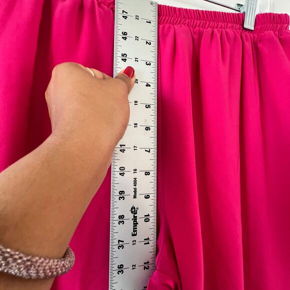 Womens Fuschia 3 Piece Outfit Set Flowy Wide Leg Pant Tank Cardigan Womens XL - Picture 10 of 13